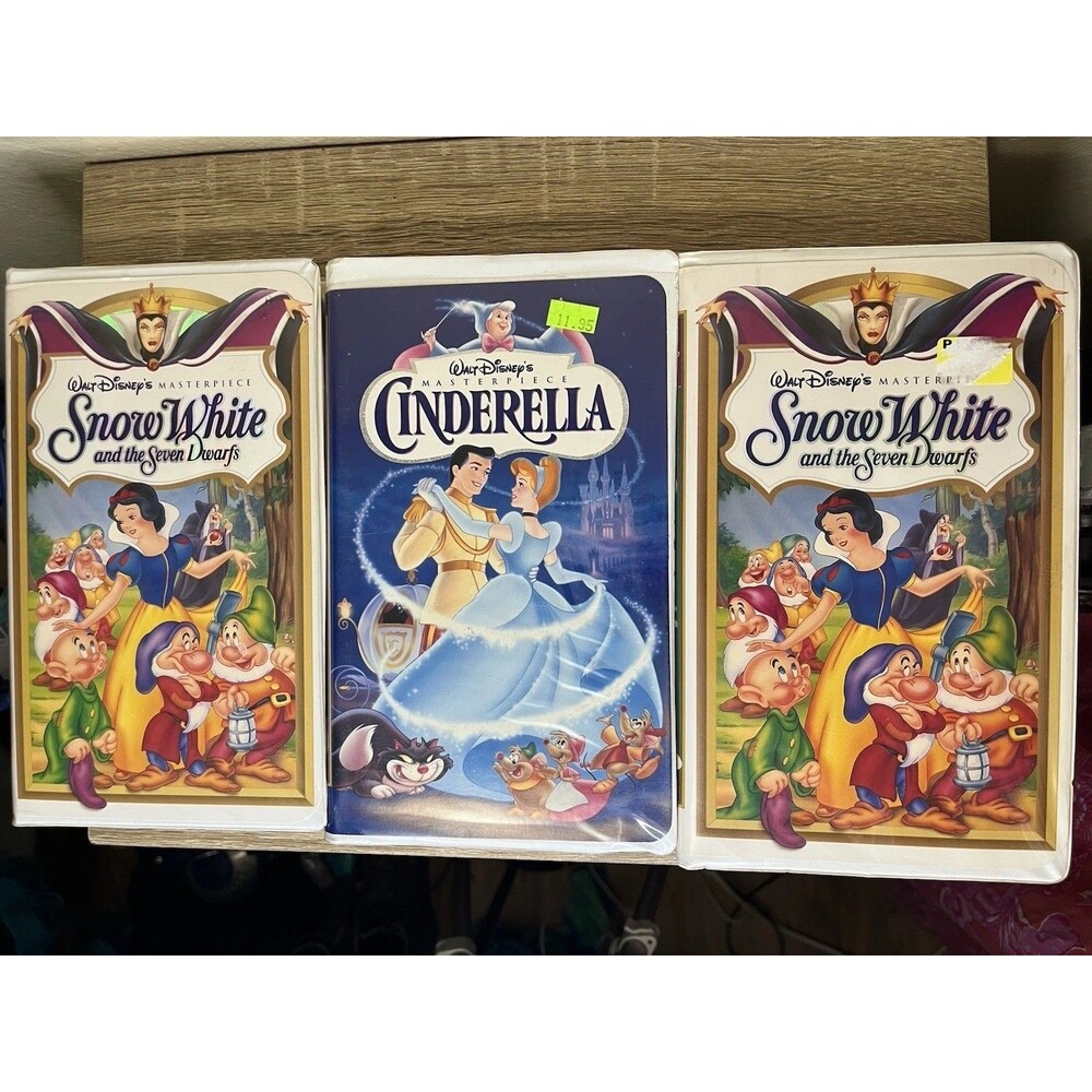 Disney Princess Movies Vintage VHS Video Lot Of 3 Snow White Cinderella Mulan
